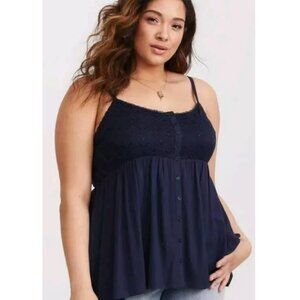 Torrid Lace Yoke Babydoll Tank